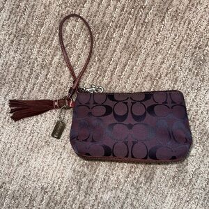 Coach Maroon Signature Wristlet